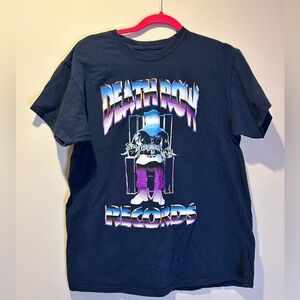 Vintage Death Row Records Blue Graphic T-shirt Size large Diddy Sean Combs